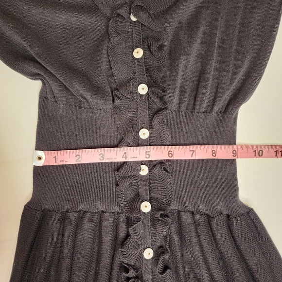 Marc Jacobs Buttondown Ruffle Drop Waist Victorian Witchy Sweater Dress Sz XS - Picture 9 of 12